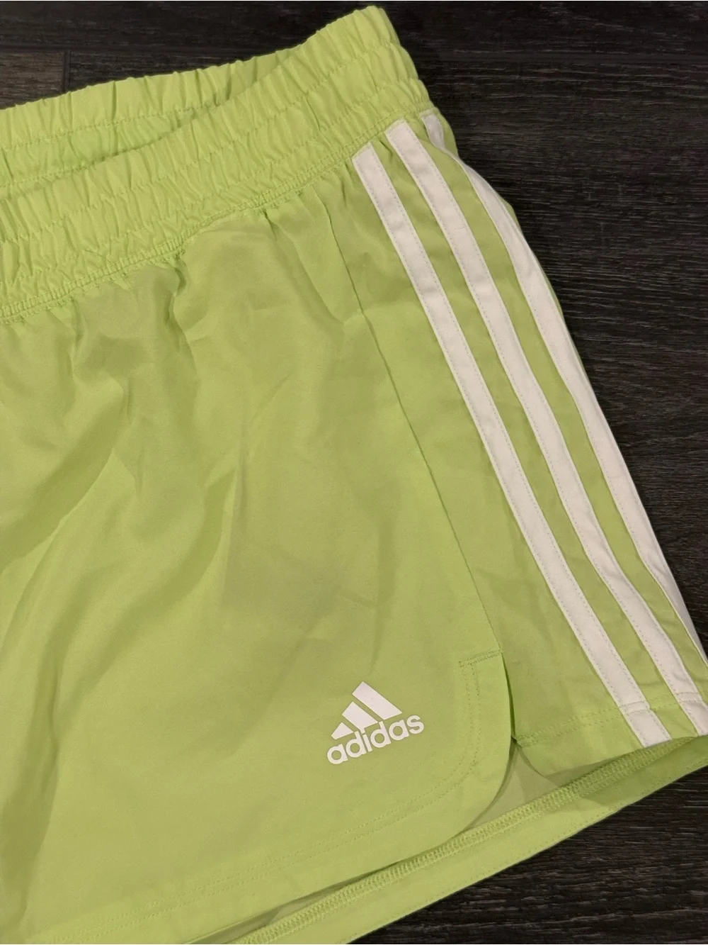 NWT Adidas Pacer 3-Stripes Train Shorts - Pulse Lime/White, Large - Picture 10 of 13